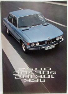 1975 BMW 2500 3.0S 3.0Si 2.8L 3.0L 3.3Li Sales Folder - Italian Text