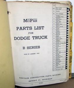 1948 - 1953 Dodge Truck Dealer B Series Parts Book With Route Van Original