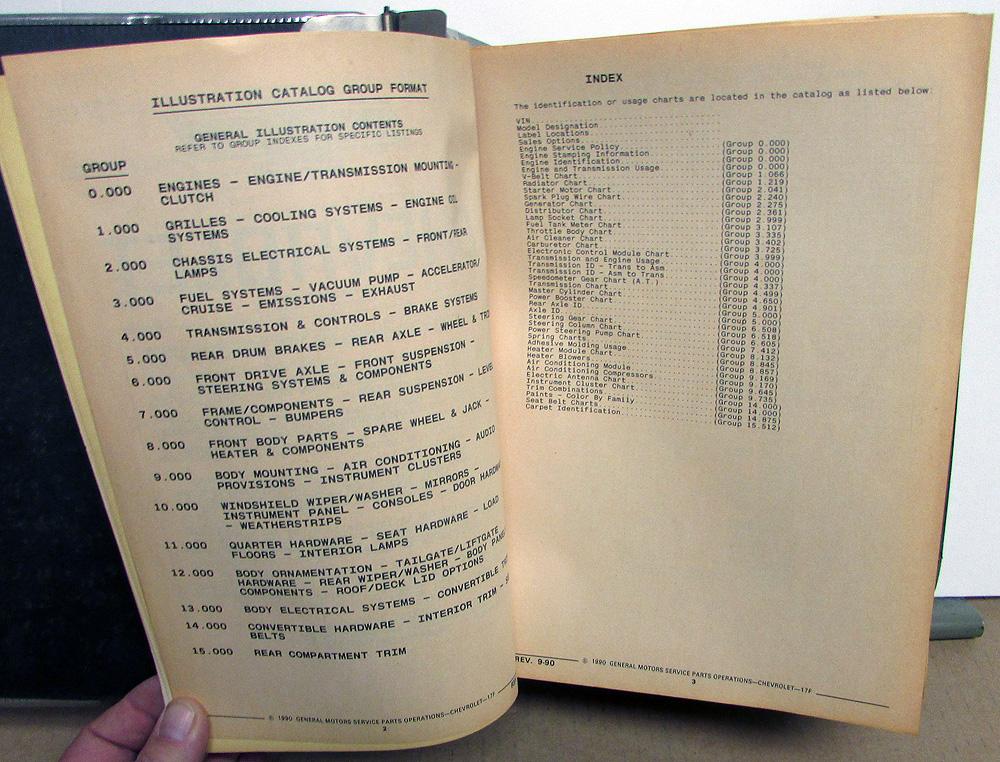 1982 1991 Chevrolet Camaro Dealer Parts Book Catalog F Series