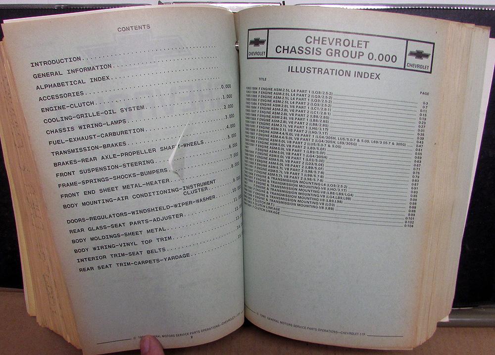 1982 1991 Chevrolet Camaro Dealer Parts Book Catalog F Series