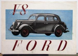 1938 Ford V8 Standard German Text Sales Brochure Poster Oringinal