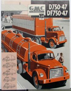 1952 GMC D & DF 750-47 Series Diesel Trucks Sales Brochure Folder Original