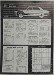 1975-1976 BMW 530i Road and Track June Reprint Article