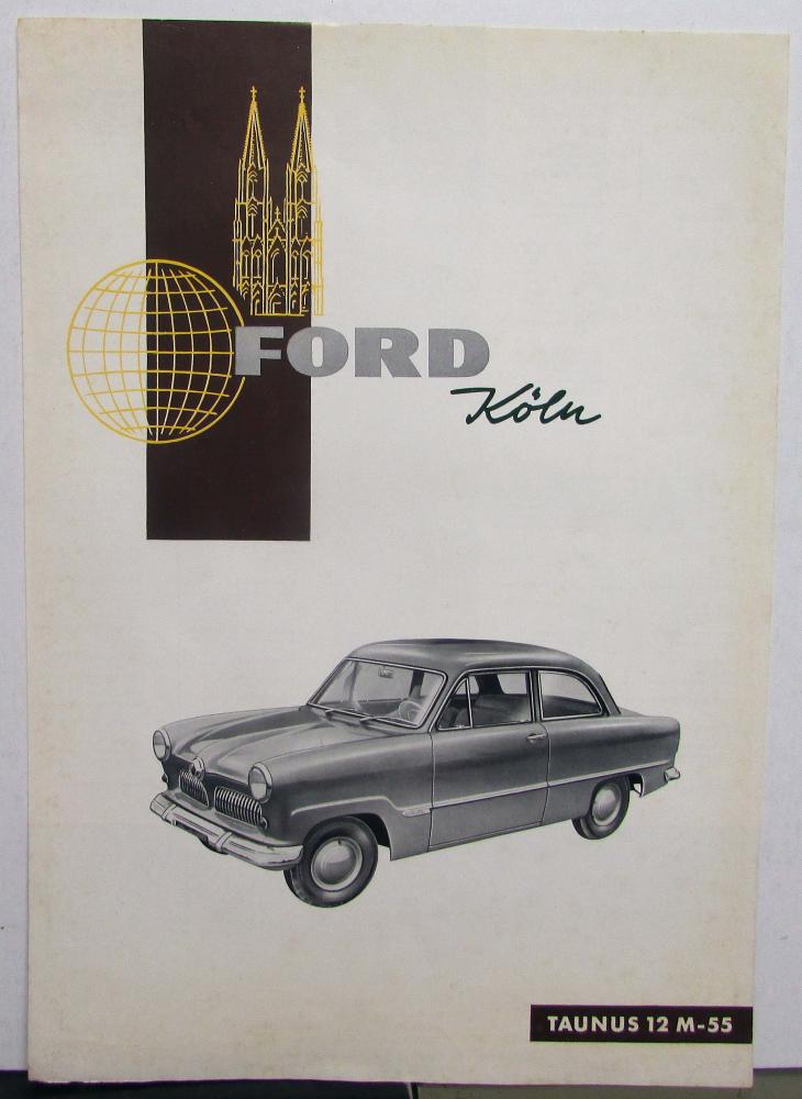 1952 1953 1954 1955 Ford Taunus Sheet Orig German French Spanish English TEXT