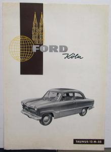 1952 1953 1954 1955 Ford Taunus Sheet Orig German French Spanish English TEXT