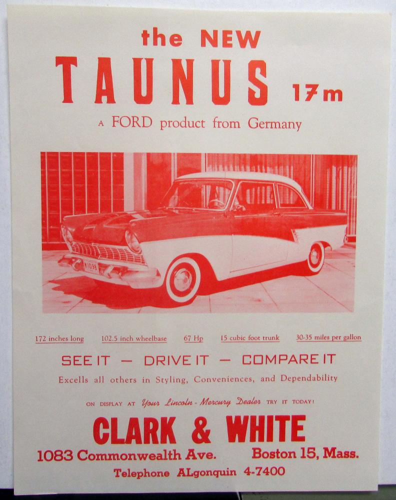 1958 1959 1960 Ford German Taunus Sales Sheet Original