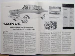 1959 Ford Taunus 17M German Car Life Tests Sales Brochure Original