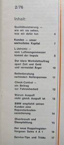 1976 BMW Service Information for the BMW Customer Service Specialist - German