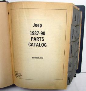 1987 - 1990 Jeep Dealer Parts Catalog Book Wrangler Cherokee Comanche Wagoneer