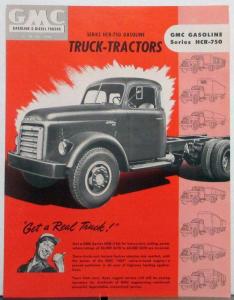 1952 GMC HCR 750 Gasoline Truck Tractors Sales Brochure Data Sheet Original