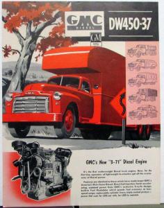 1952 GMC DW450 37 Diesel Truck New 3-71 Engine Sales Brochure Data Sheet Orig