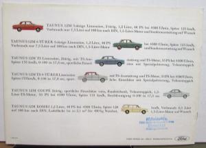 1962 1963 1694 1965 1966 Ford Taunus 12M German Text Sales Brochure Original