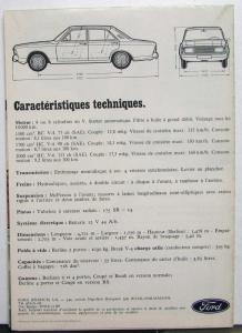 1965 Ford Taunus 17M German French Text Sales Brochure Original