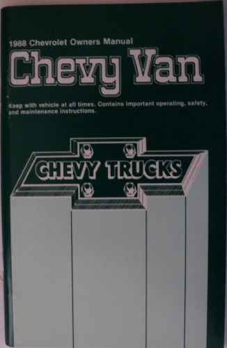 1988 Chevrolet Van Owners Manual G Series 1500 2500 3500