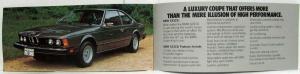 1978 BMW Extraorinary Performance Small Sales Brochure