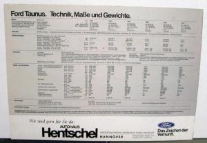 1977 Ford Taunus German Text Sales Brochure original