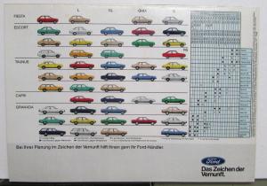 1977 Ford Line German Text Sales Brochure Poster Original
