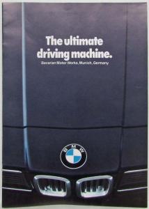 1979 BMW Ultimate Driving Machine Sales Brochure 320i 528i 633CSi 733i