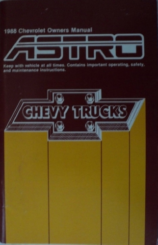 1988 Chevrolet Astro Owners Manual