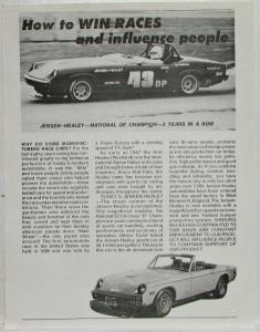 1975 Jensen-Healey Sports Car Sales Sheet