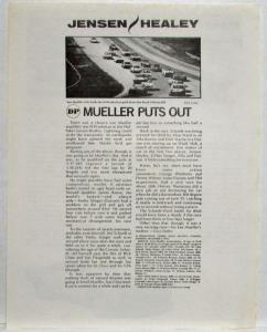 1975 Jensen-Healey Sports Car Sales Sheet