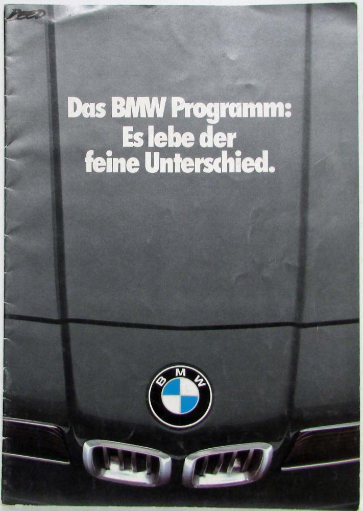 1979 BMW Programm: Es lebe der feine Unterschied Sales Brochure - German Text