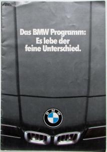 1979 BMW Programm: Es lebe der feine Unterschied Sales Brochure - German Text
