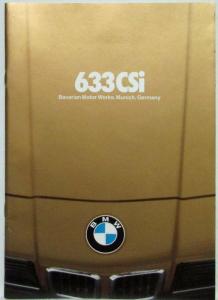 1979 BMW 633 CSi Prestige Sales Brochure