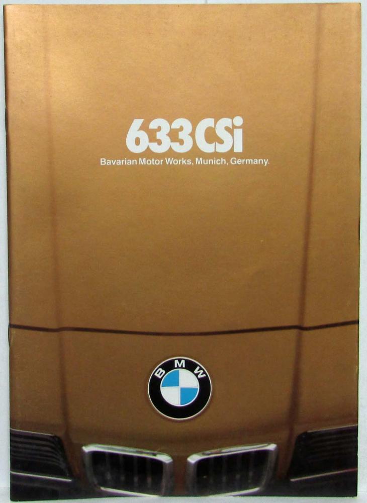 1979 BMW 633 CSi Sales Prestige Brochure