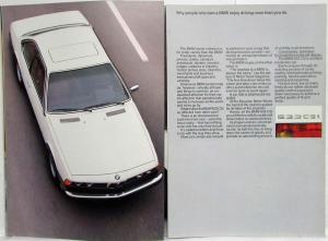 1979 BMW 633 CSi Sales Prestige Brochure