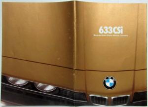1979 BMW 633 CSi Sales Prestige Brochure