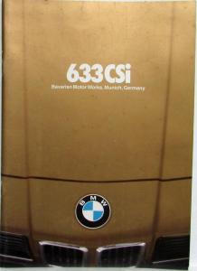 1980 BMW 633 CSi Prestige Sales Brochure