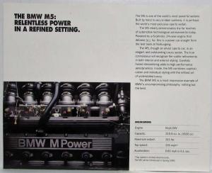1990 BMW M5 Spec Sheet