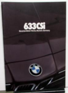 1981 BMW 633 CSi Prestige Sales Brochure