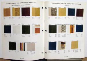 1975 Chrysler Plymouth Dodge Dealer Upholstery Patterns Parts Book Insert