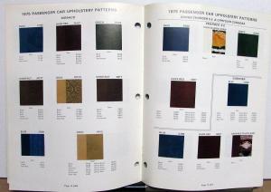 1975 Chrysler Plymouth Dodge Dealer Upholstery Patterns Parts Book Insert