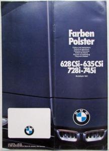 1981 BMW Color and Upholstery - Farben Polster Folder - Multi-language