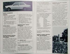 1982 BMW European Delivery Program Information Brochure