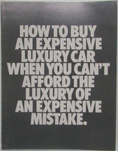 1983 BMW How to Buy a Luxury Car When You Cannot Afford a Mistake Sales Folder