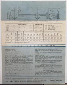 1954 GMC S 400 24 & 27 Gasoline Truck School Bus Chassis Data Sheet Original