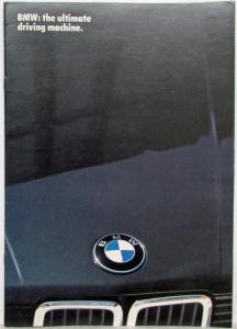 1986 BMW The Ultimate Driving Machine Sales Brochure