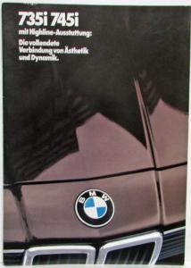 1985 BMW 735i 745i Sales Folder - German Text