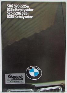 1986 BMW 518 520 525 528 535 Prestige Sales Brochure - German Text