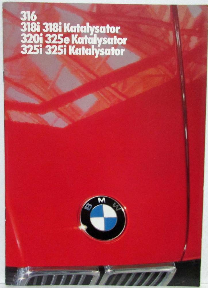 1986 BMW 316 318 320 325 Prestige Sales Brochure - German Text
