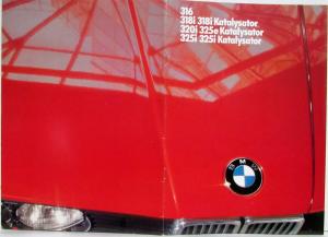 1986 BMW 316 318 320 325 Prestige Sales Brochure - German Text