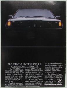 1987 BMW 735i Built on Belief that Perfection is in the Details Sales Brochure
