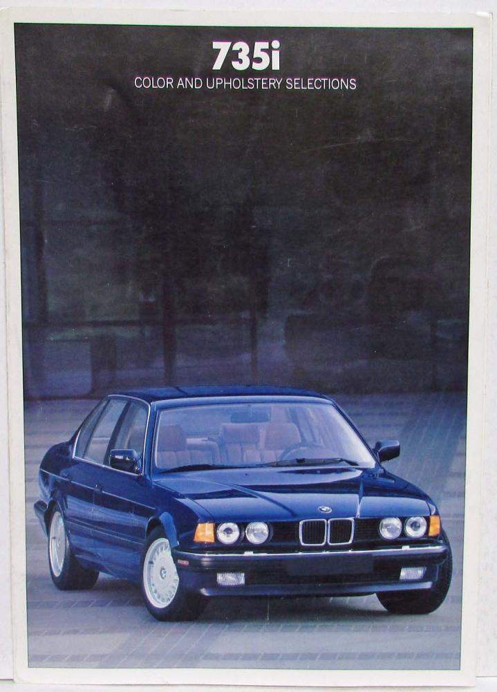 1987 BMW 735i Color and Upholstery Selections Folder