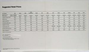 1988 BMW Suggested Retail Prices Sales Folder