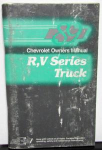 1989 Chevrolet Truck R V Series Jimmy Blazer Suburban Pickup Owners Manual