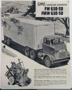 1955 GMC FW & FMW 630-50 Gas Powered COE 6 Wheeler Truck Sales Data Sheet Orig